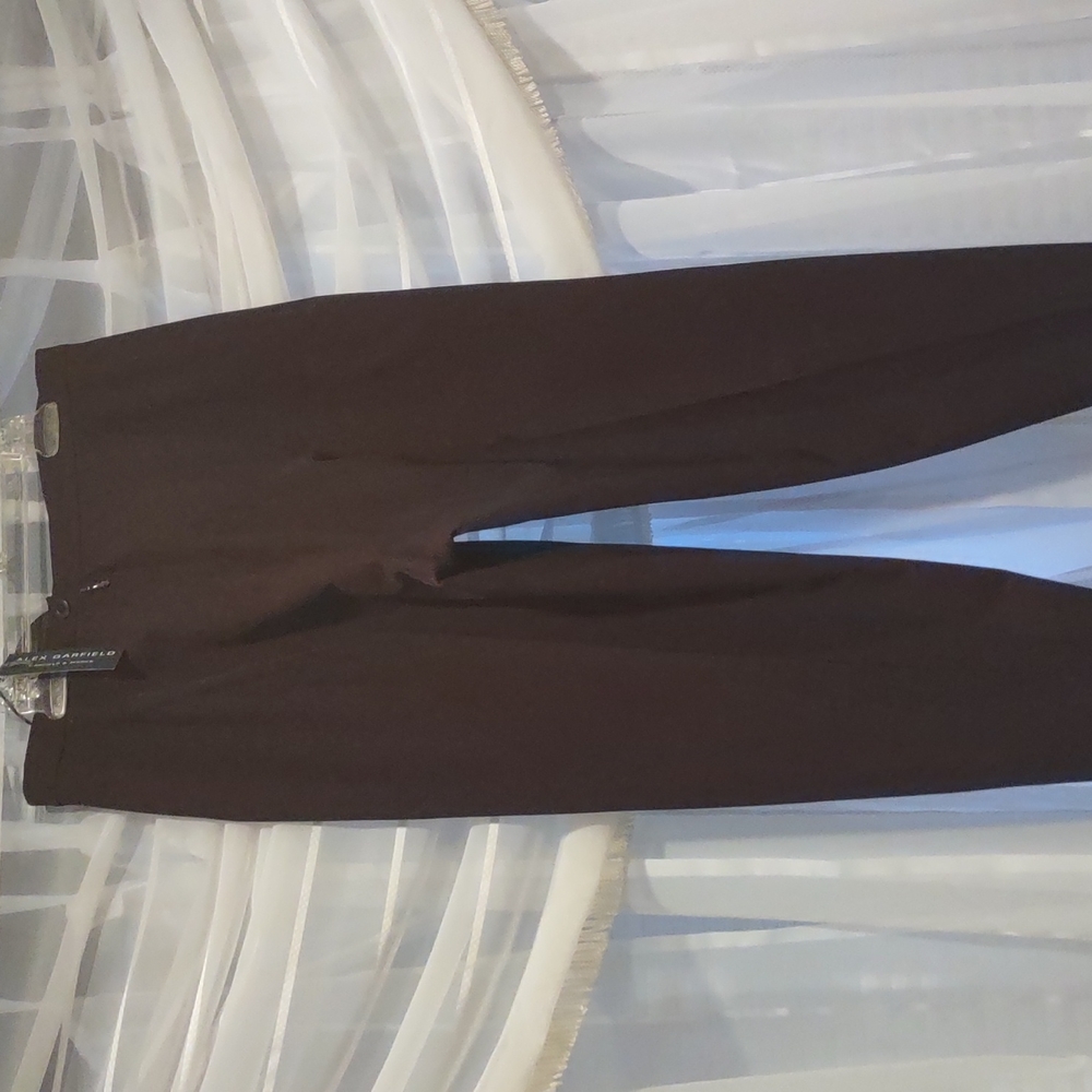 Alex Garfield iridescent pants slacks, 6, nwt Front Zipper, Black Purple Red - Picture 3 of 11